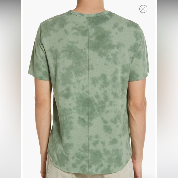 Rag & Bone size large Haydon Tie Dye Linen & Cotton T-Shirt in leaf green - Picture 2 of 8